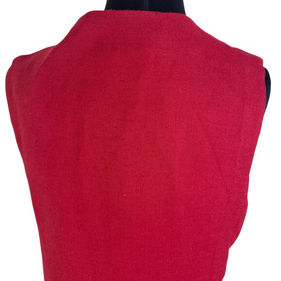 Tailored Fire: Structured Red Longline Vest (The Dressmaker Fashion) - Picture 4 of 16